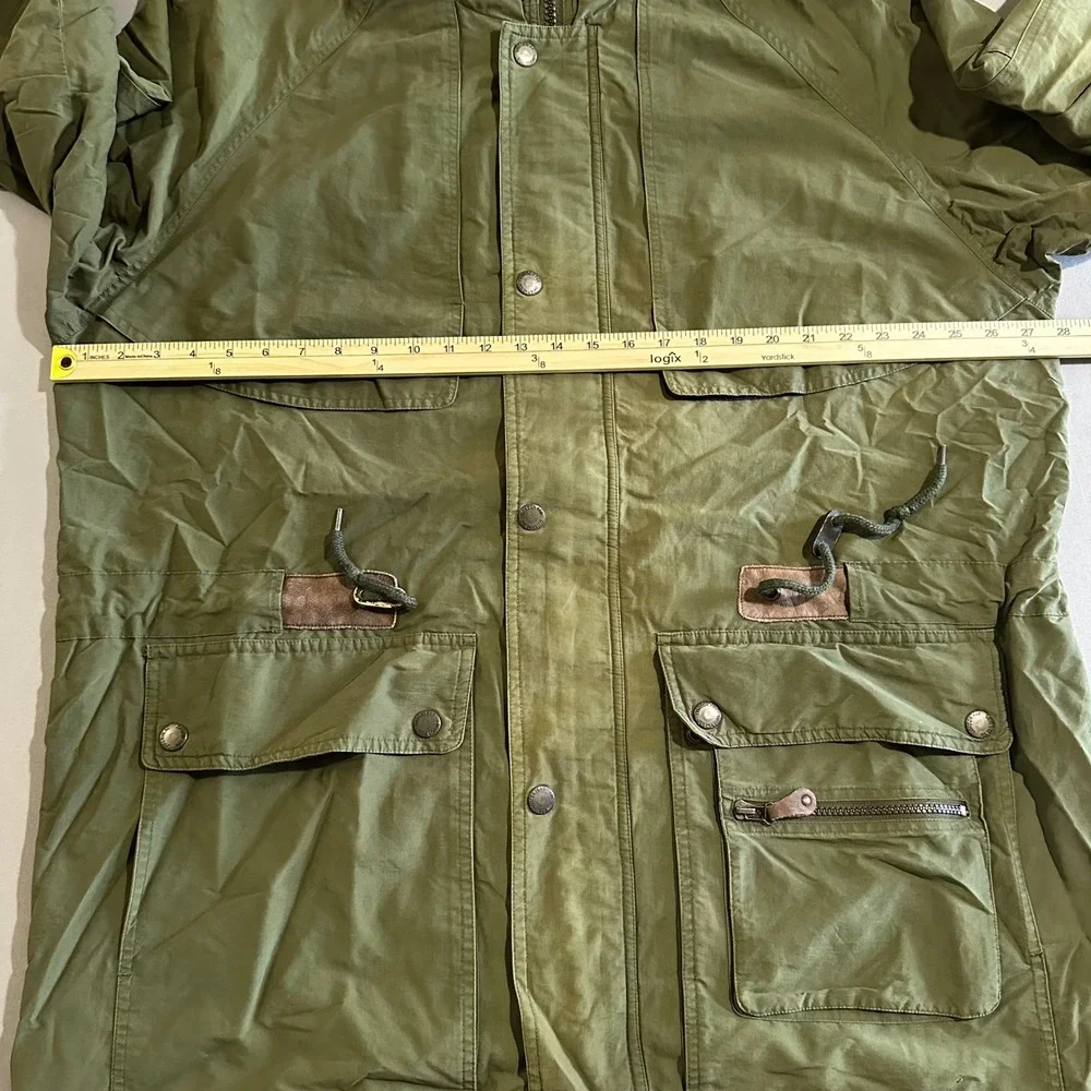 London Fog Field Jacket Mens Large Regular Olive Green Good Utility Military